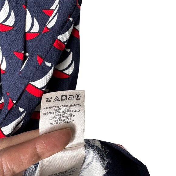 Anthropologie Postmark Windward Nautical Halter Dress Size 8 Sailboat Anchor - Picture 12 of 14